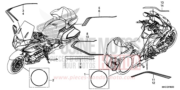STRIPE (1) for Gold Wing MAT BALLISTIC BLACK METALLIC (NHA86K) from 2020